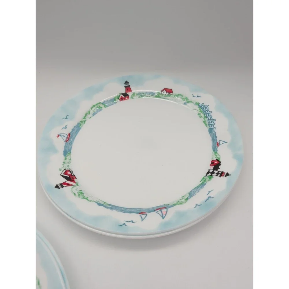 Set of 4 Corelle Outer Banks Lighthouse Dinner Plates 10 1/4